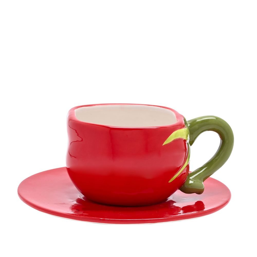 Taza cerámica y plato tomate Widdop Imagen principal del producto