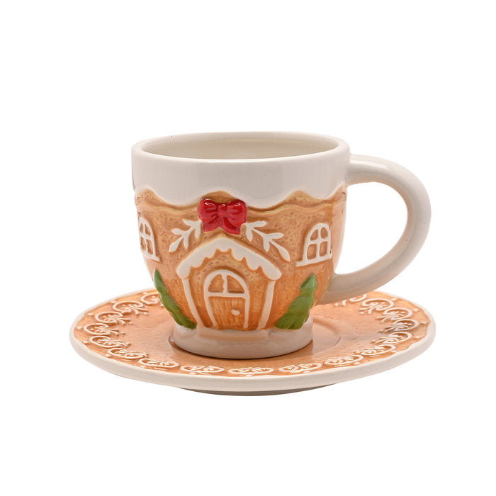TAZA Y PLATILLO CERAMICA PAN DE JENGIBRE | WIDDOP NAVIDAD | 1 UNIDAD | 5063322095463