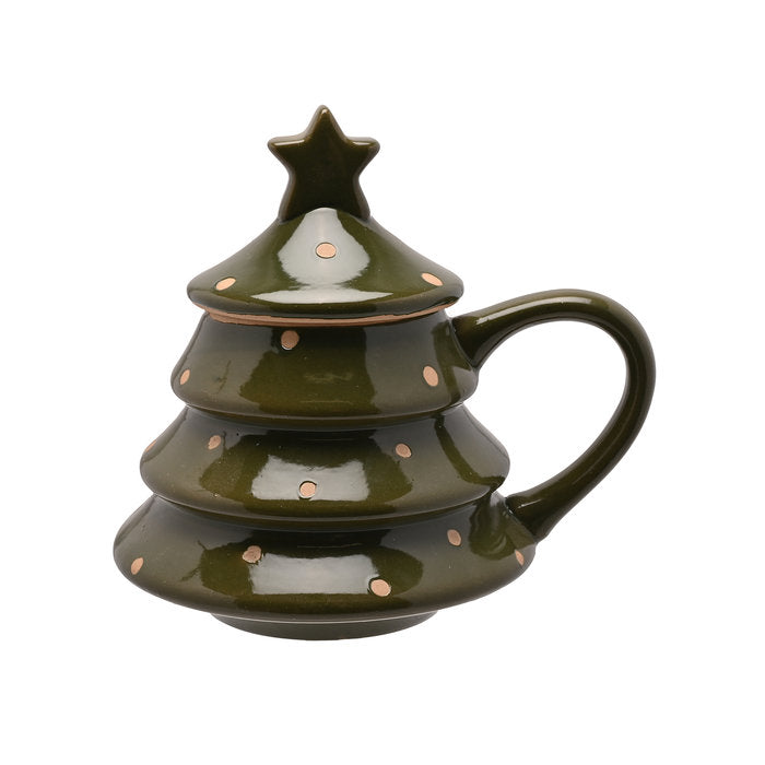 TAZA CON TAPA FORMA DE ARBOL DE NAVIDAD VERDE | WIDDOP NAVIDAD | 1 UNIDAD | 5063322097399