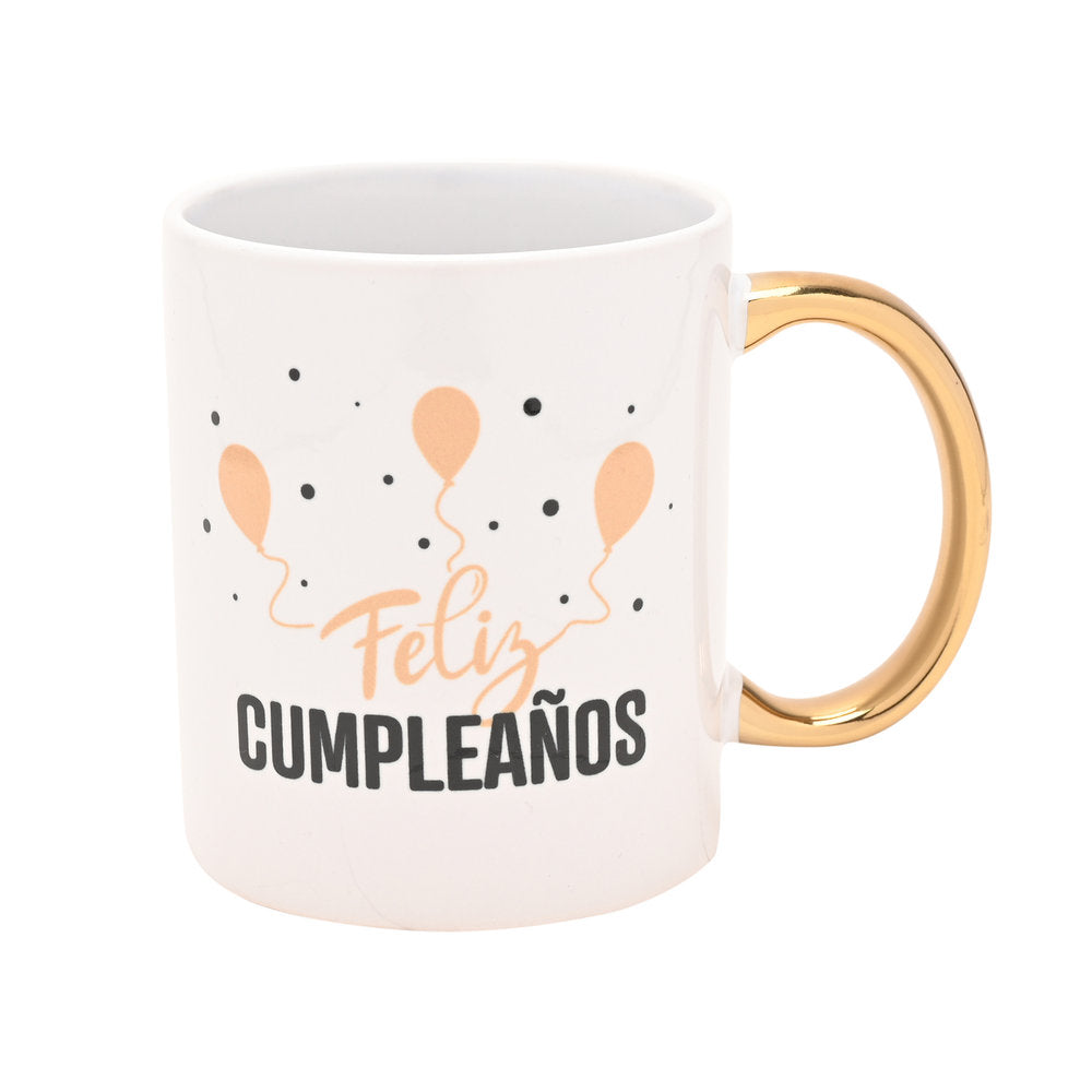 TAZA CERAMICA CUMPLEAÑOS ASA DORADA GLOBOS | WIDDOP | 1 UNIDAD | 5063322115024 Imagen principal del producto