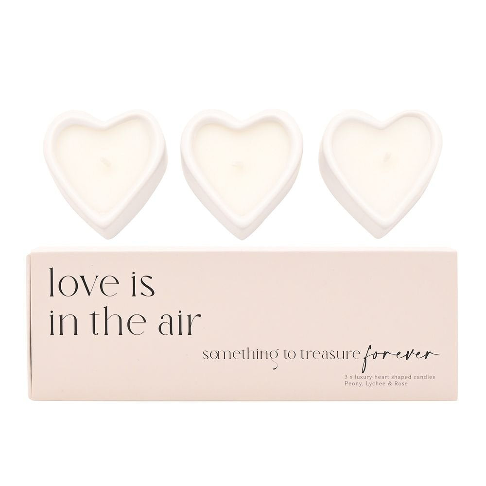 Set 3 Velas Corazón Amore el Amor Está en el Aire WIDDOP