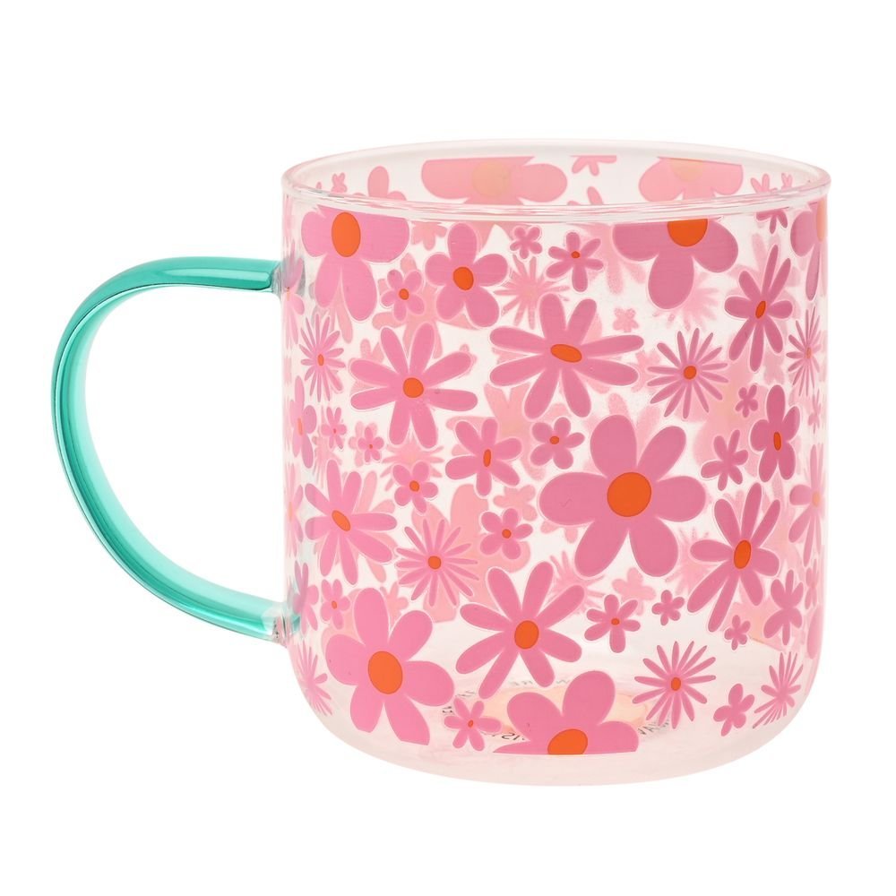 Taza de Cristal Flores Rosas Widdop
