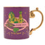 Taza Harry Potter Honeydukes Widdop, porcelana magenta para regalo