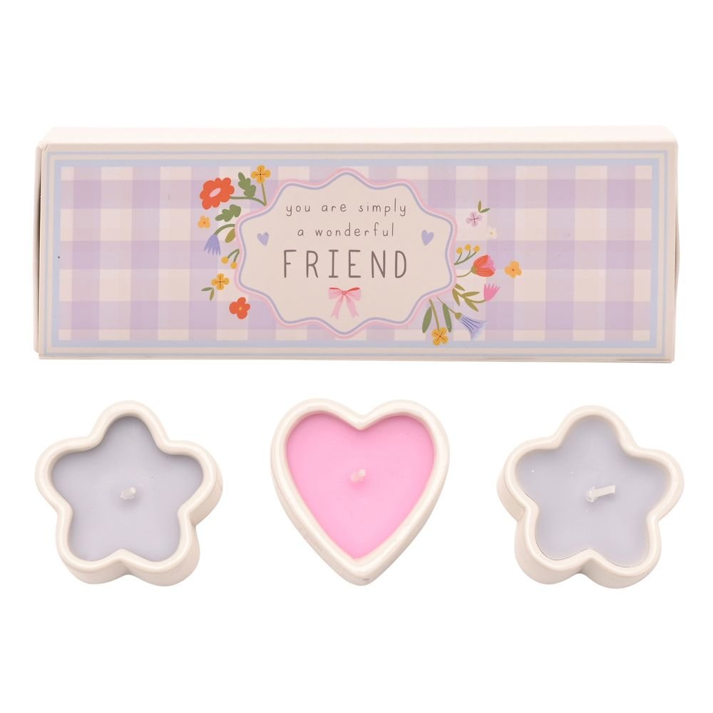 Set 3 Mini Velas Friend Love Life WIDDOP