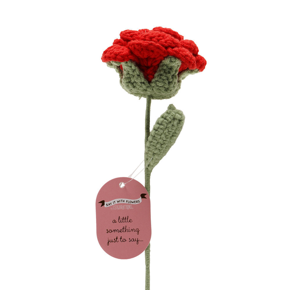 Flor Crochet Rosa Roja 35 cms WIDDOP Imagen principal del producto