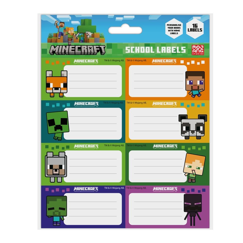 Etiquetas Escolares Minecraft PYRAMID INTERNATIONAL Pack 50