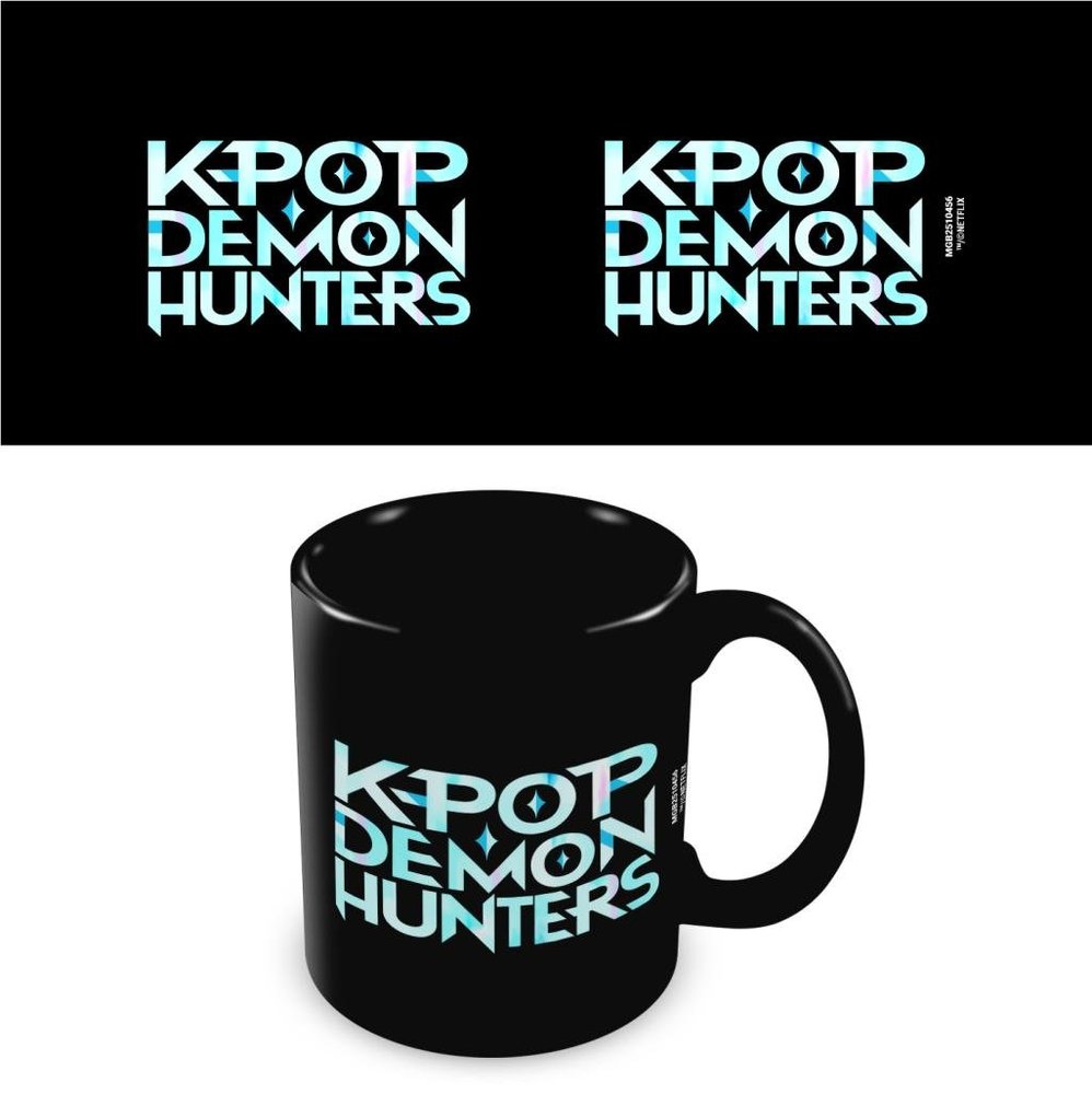 Taza Negra 325 ML K-pop Demon Hunters K Pop Logo