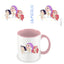 Taza Blanca y Rosa 325 ml K-pop Demon Hunters Huntrix Chibi Pyramid International