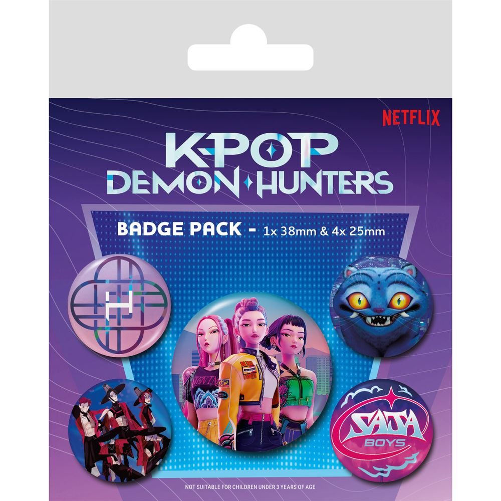 Pack de Pins 5 Unidades K-pop Demon Hunters Pyramid International