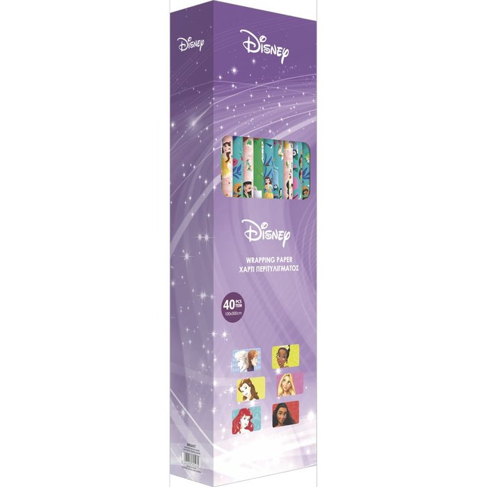 Expositor 50 Rollos Papel Regalo Princesas Andina Imagen principal del producto