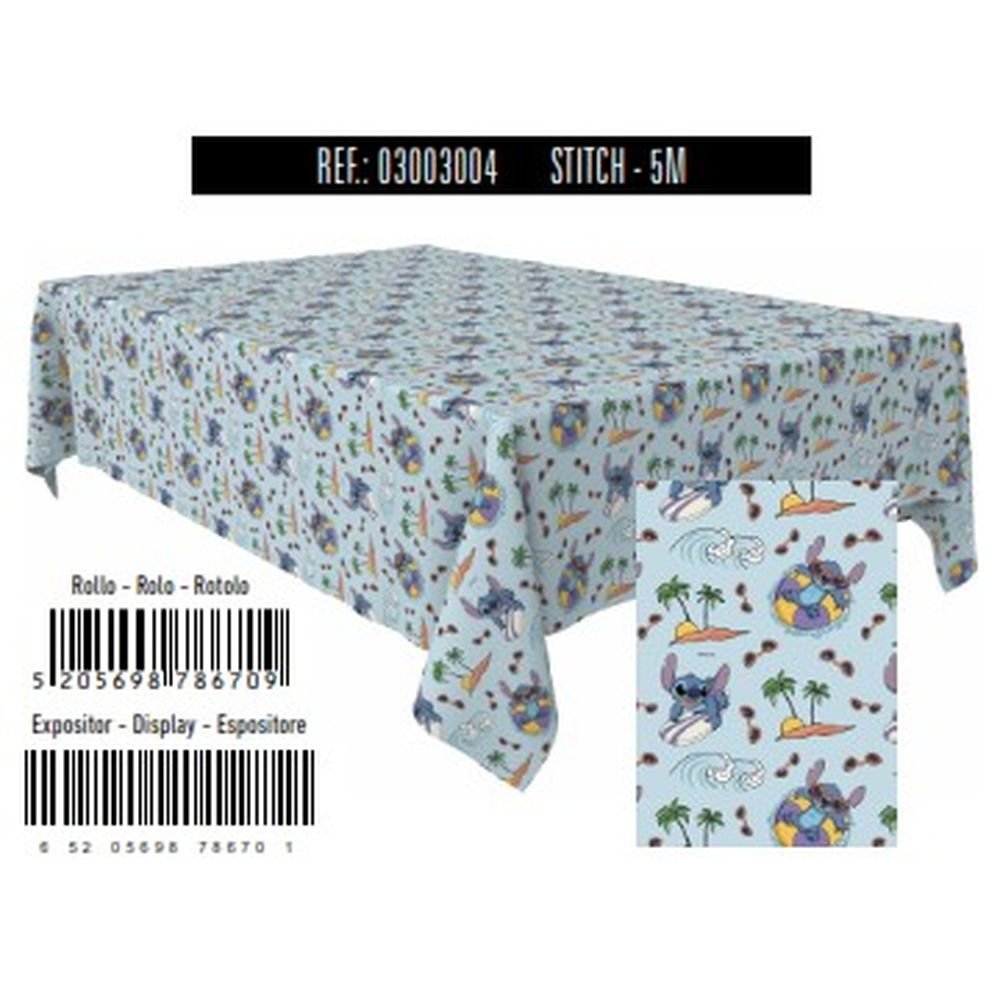 ROLLO MANTEL PAPEL 1,2X5M STITCH DISNEY RECICLADO BRILLO | ANDINA | ENVASE 25 UDS. UNIDAD | 65205698786701