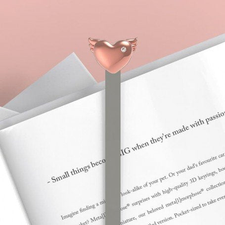 MARCALIBROS METALMORPHOSE CORAZON CON ALAS DORADO ROSA | 1 UNIDADES | (METALMORPHOSE)