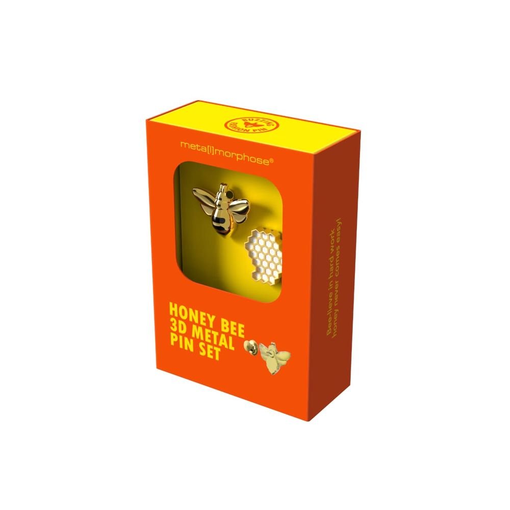 Juego 2 Pins Metalmorphose Animals Abeja y Panel Marca Metalmorphose