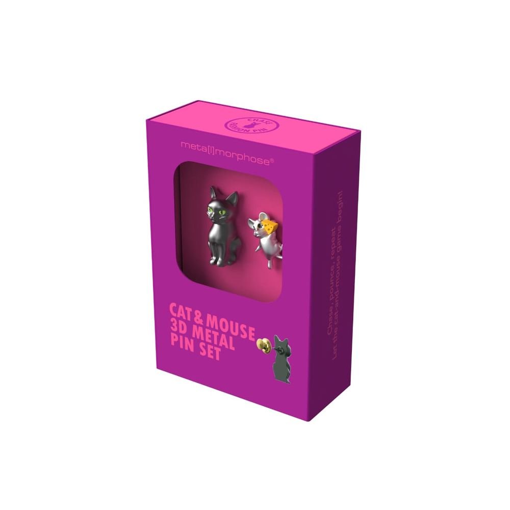 Juego 2 Pins Metalmorphose Animals Gato y Raton Marca Metalmorphose