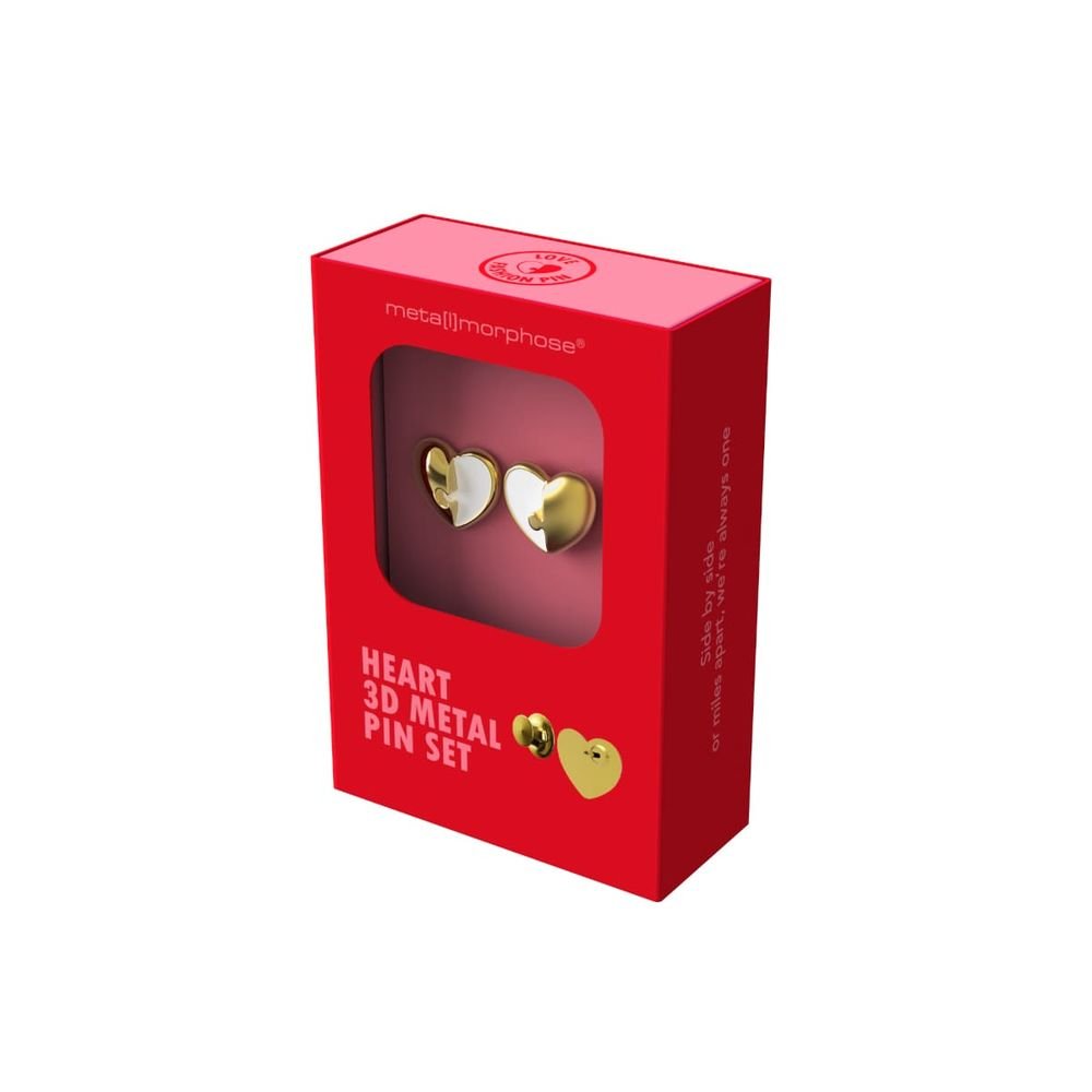 Juego 2 Pins Metalmorphose Lifestyle Corazón Puzzle Marca Metalmorphose