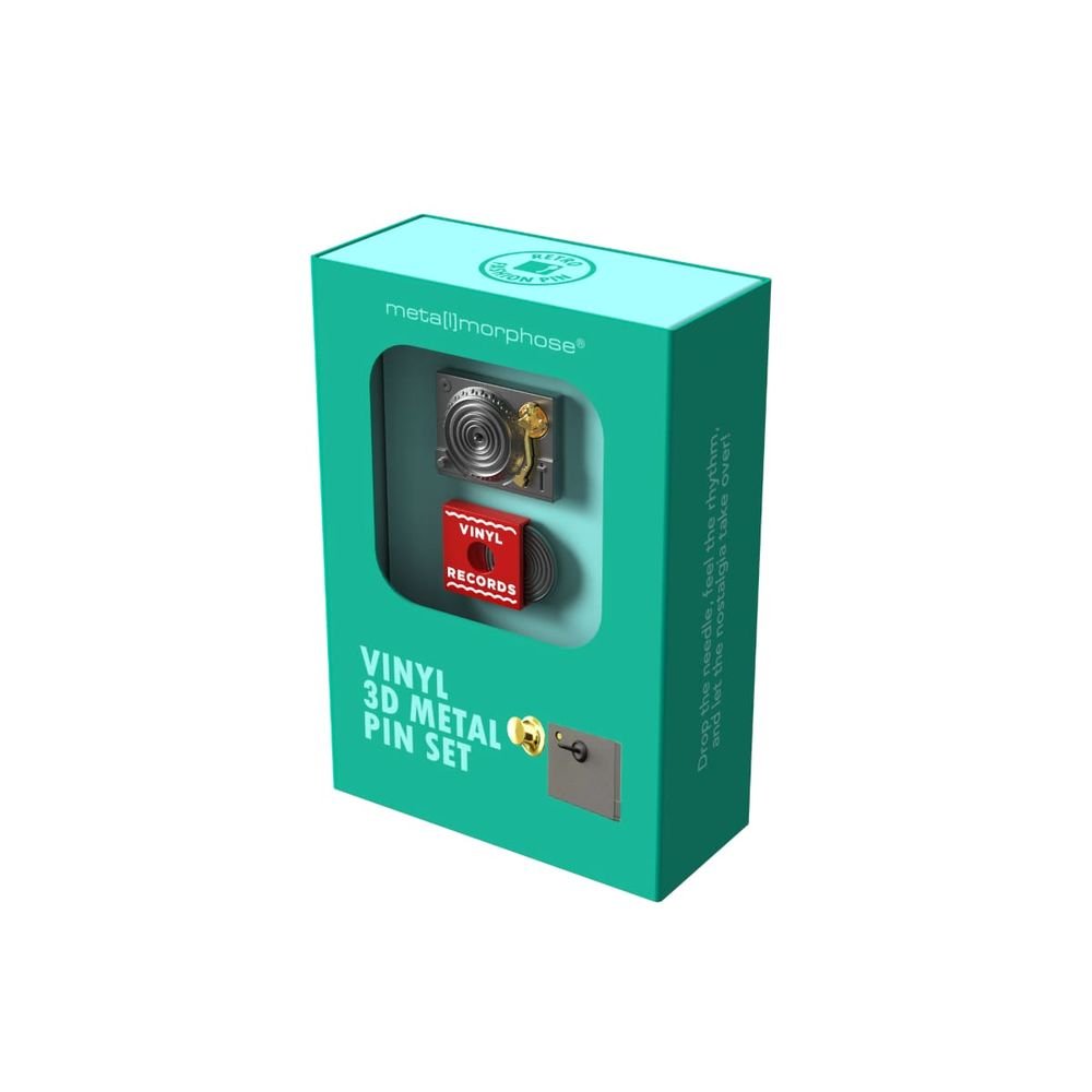 JUEGO 2 PINS METALMORPHOSE MUSIC TOCADISCOS Y DISCO | METALMORPHOSE | 1 UNIDAD | 5404006067121 Imagen principal del producto