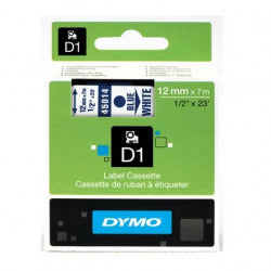 Cinta Dymo D1 12 mm azul blanco marca DYMO para etiquetas Imagen principal del producto
