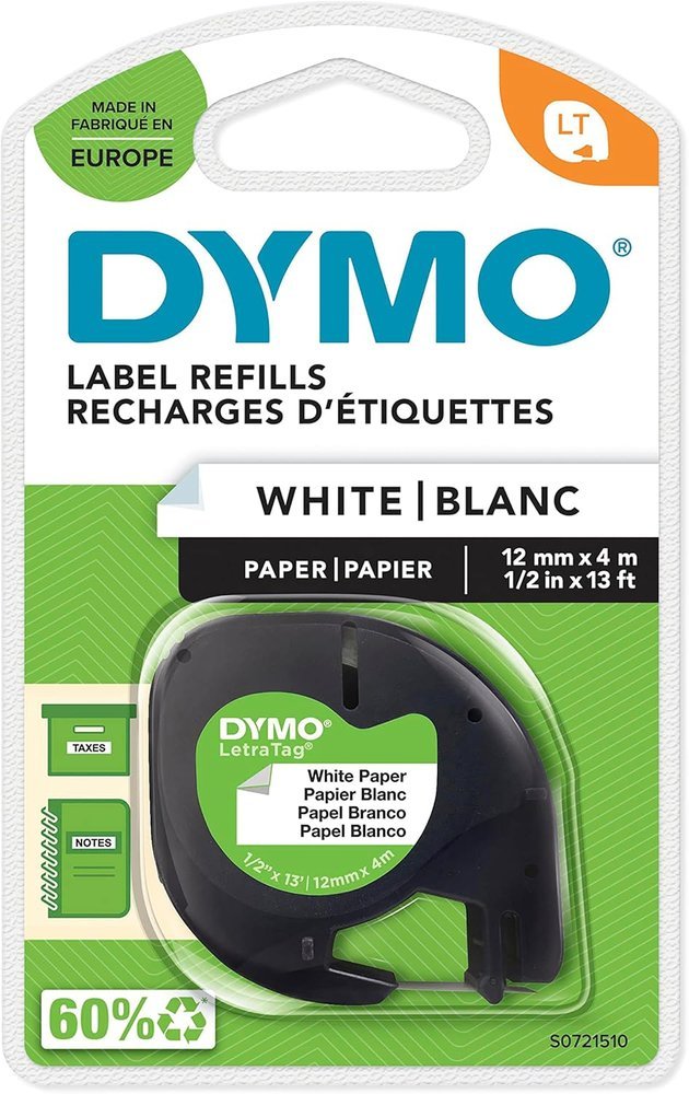 Cinta Dymo Tag 12 mm Papel Blanco Marca DYMO Imagen principal del producto