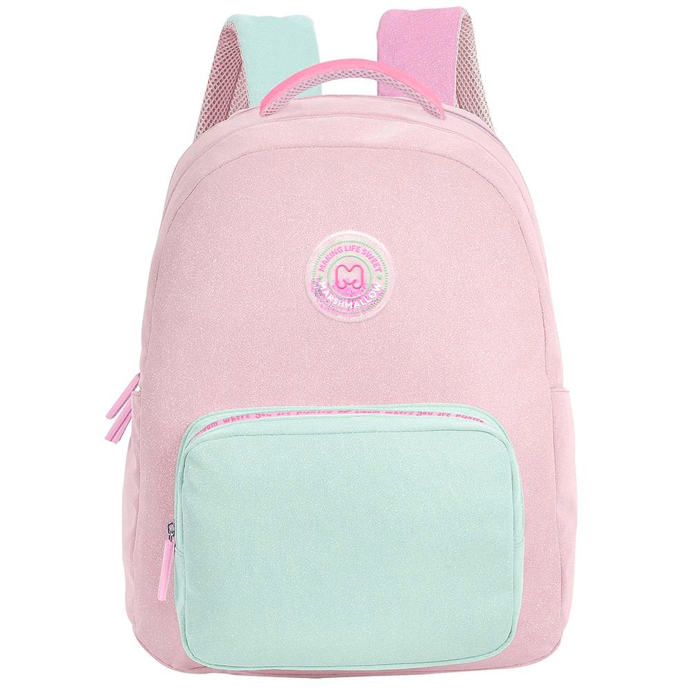 MOCHILA CON BOLSILLO FRONTAL SUGAR CRUSH CORAL | MARSHMALLOW Imagen principal del producto