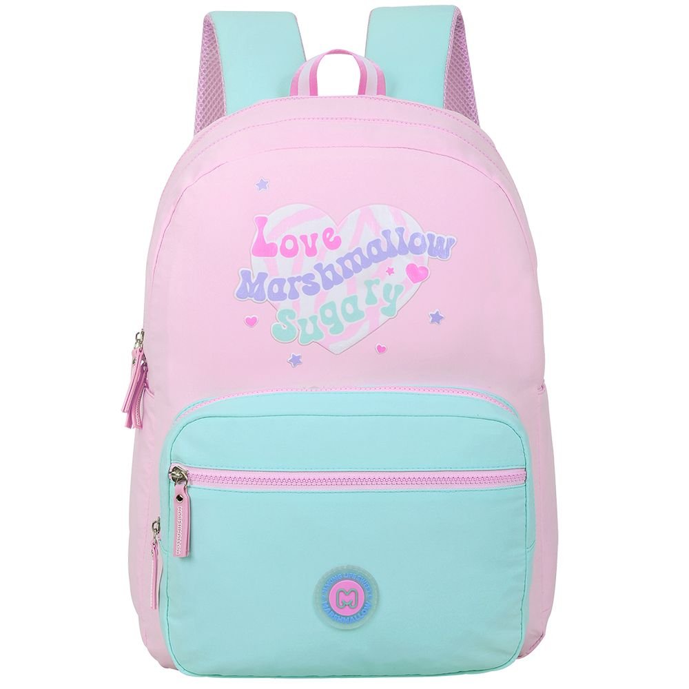 MOCHILA CON BOLSILLO FRONTAL Y2K PINK | MARSHMALLOW Imagen principal del producto