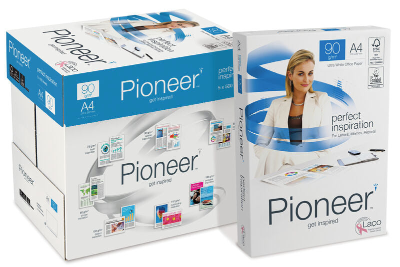 ✅CAJA / 5 PAQUETE 500H PAPEL FOTOCOPIADORA A4 90GR PIONEER Imagen principal del producto