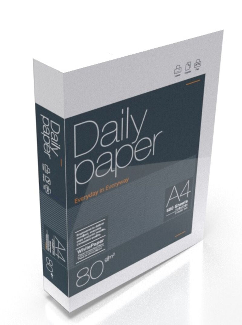 ✅ CAJA / 5 PAQUETES 500H PAPEL PARA FOTOCOPIADORA A4 80GR DAILY PAPER Imagen principal del producto
