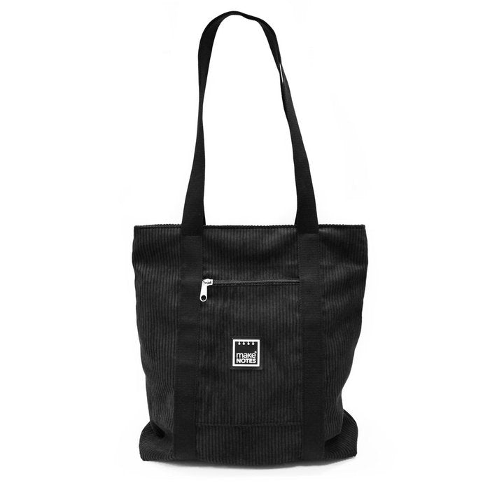 TOTEBAG NEGRO CON ASA BANDOLERA 68X35X9 CM SILKY TOUCH | MAKENOTES Imagen principal del producto