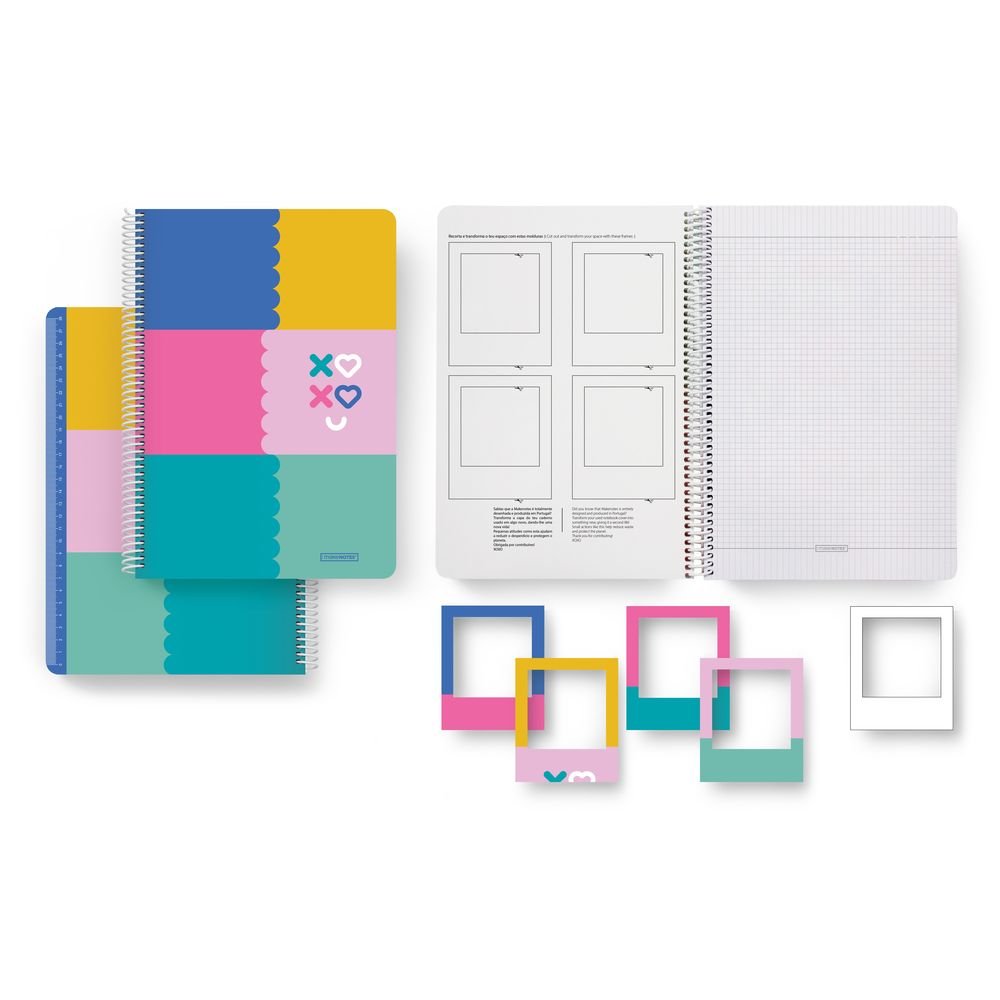 Cuaderno espiral plástico A4 cuadriculado Makenotes