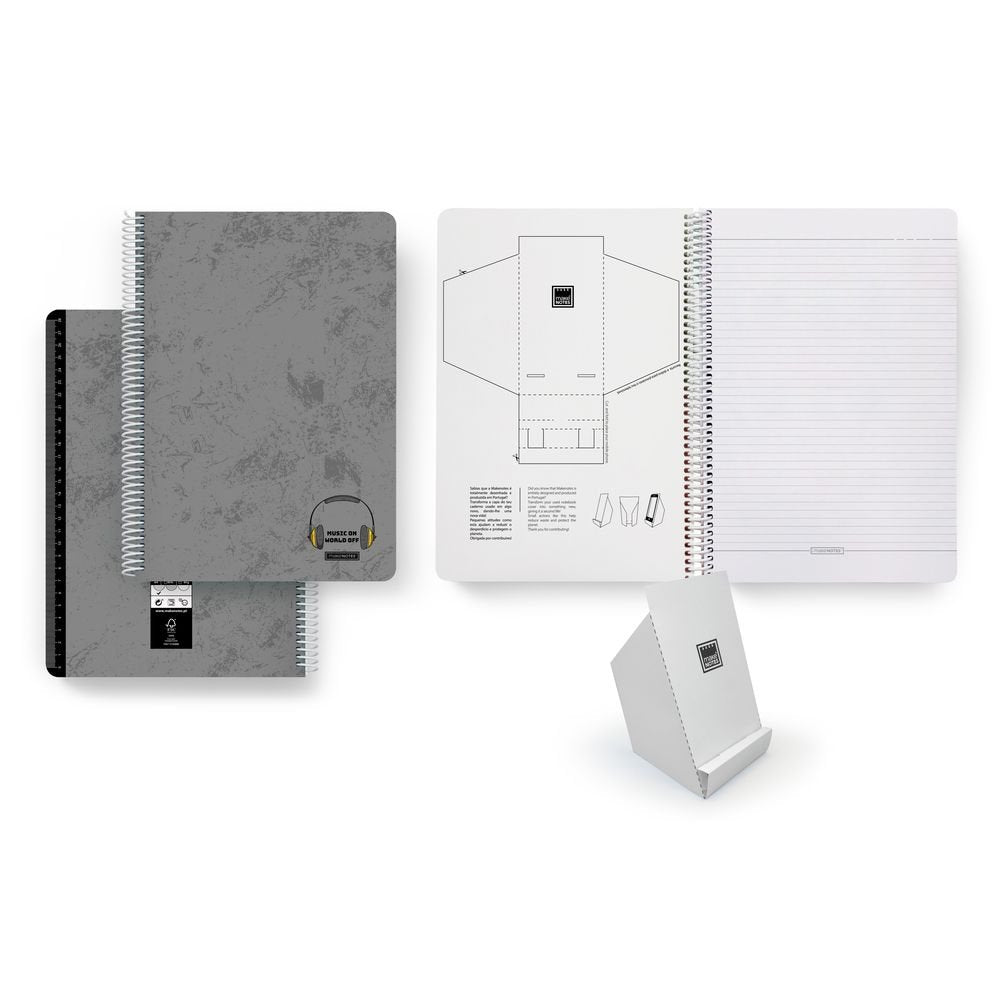 Cuaderno espiral plástico A4 rayado Retro Beats MAKENOTES Imagen principal del producto
