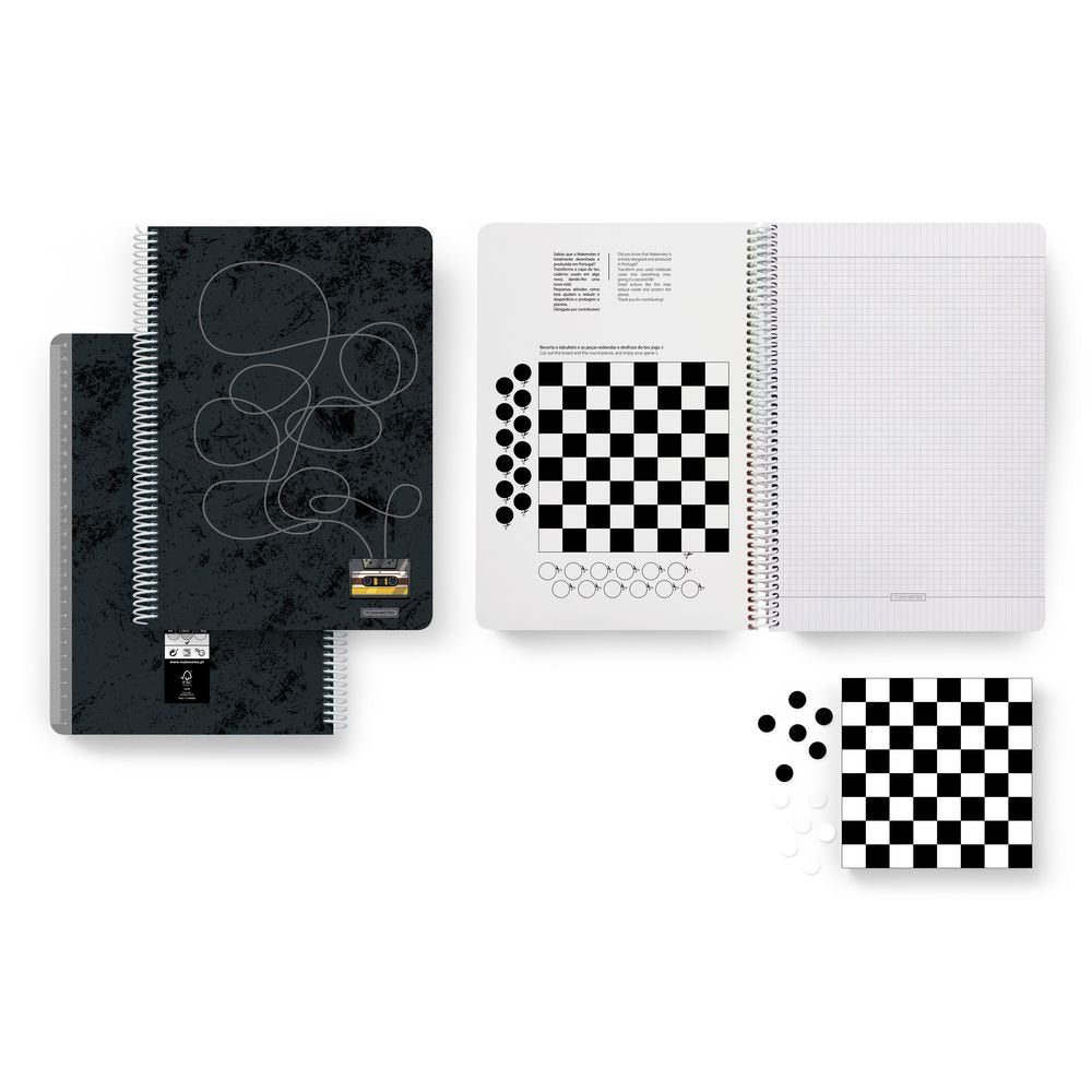 Cuaderno Esp Plastico A4 Cuadriculado Retro Beats MAKENOTES