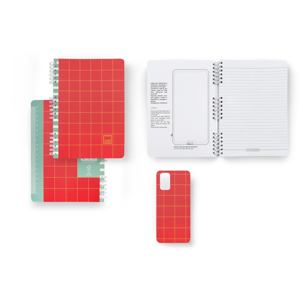 Cuaderno Esp Metalica C/ Interrupcion A5 Rayado Simple Rojo MAKENOTES Imagen principal del producto