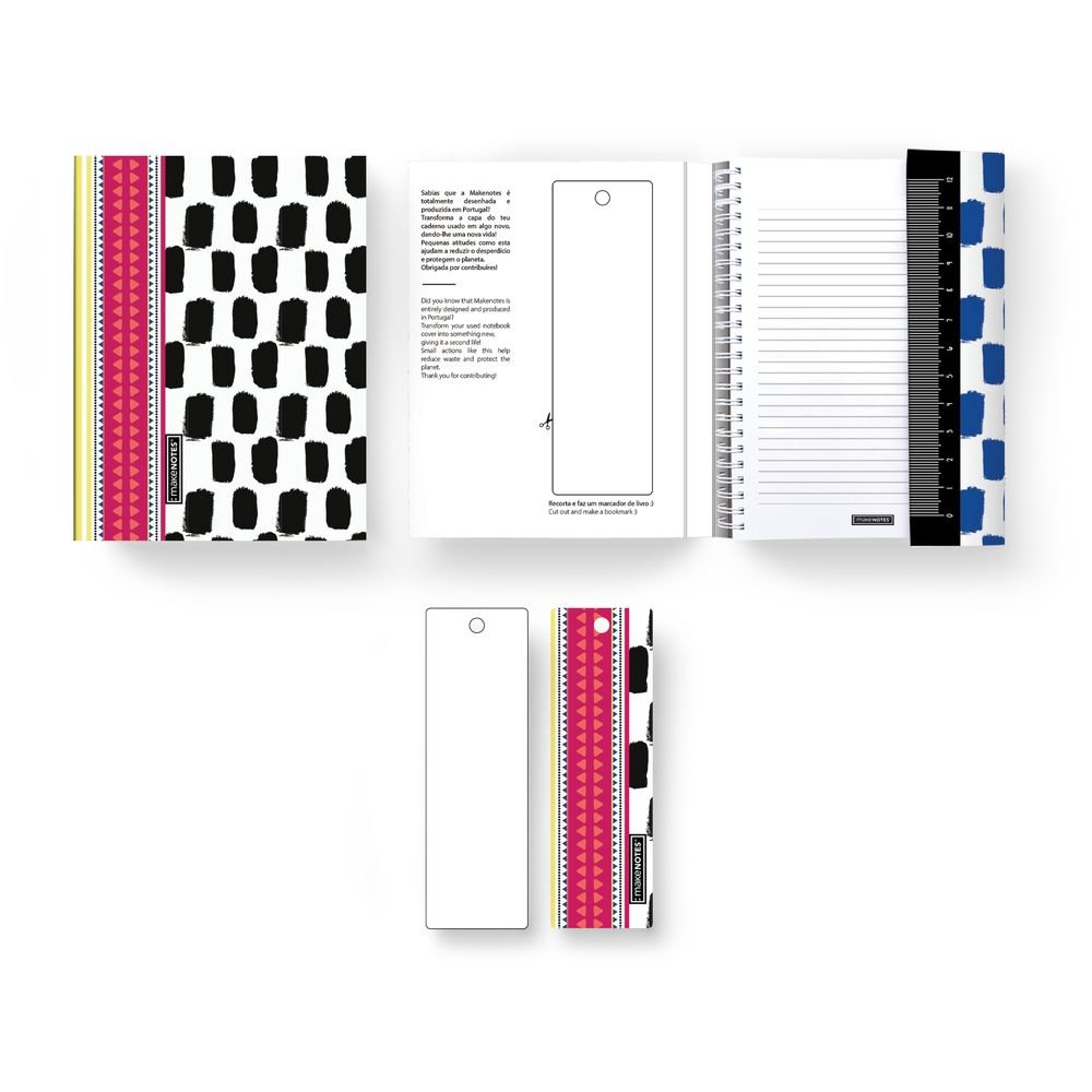 Libro notas A6 espiral blanco ocult rayado Monostrokes MAKENOTES