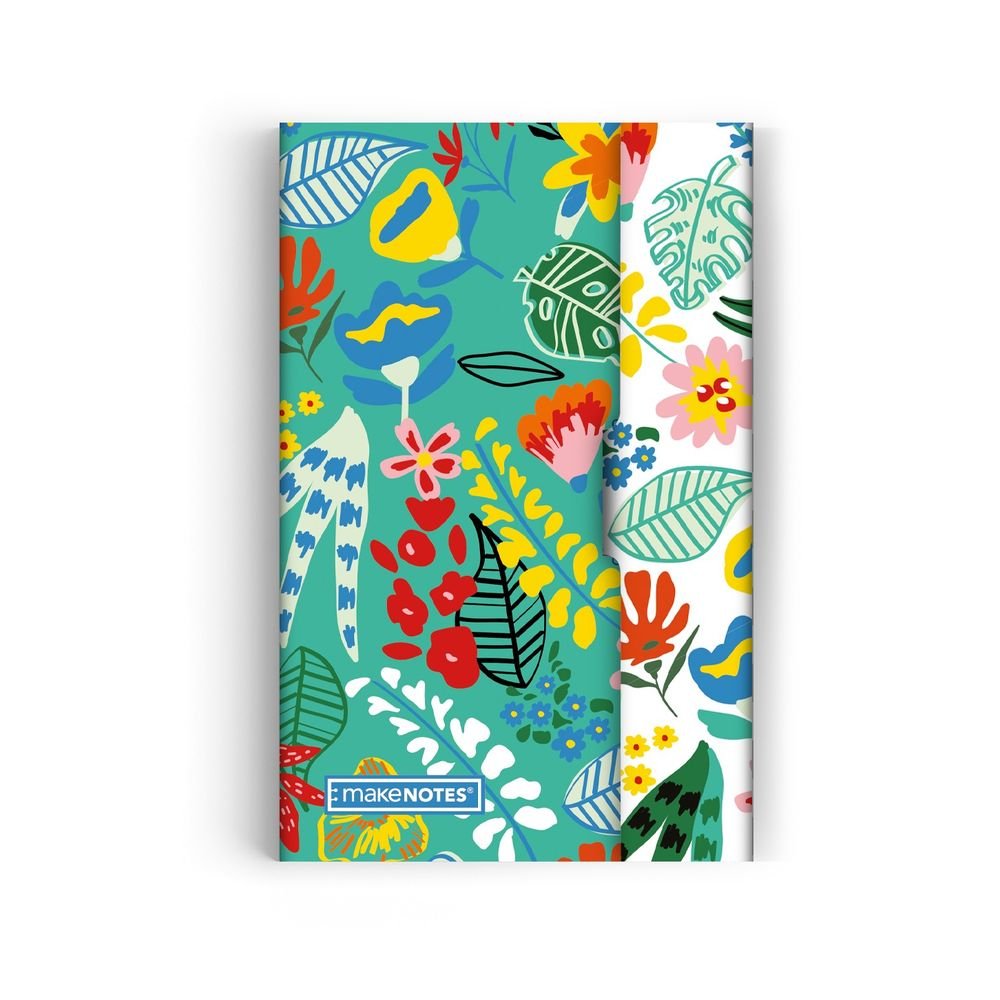 Cuaderno Grapado 9x14 cm Rayado con Solapa Rainbow Garden MAKENOTES