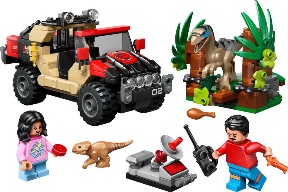 LEGO JURASSIC WORLD HUIDA EN TODOTERRENO Y RAPTOR AL ACECHO | LEGO JURASSIC WORLD | 1 UNIDAD | 5702017812779