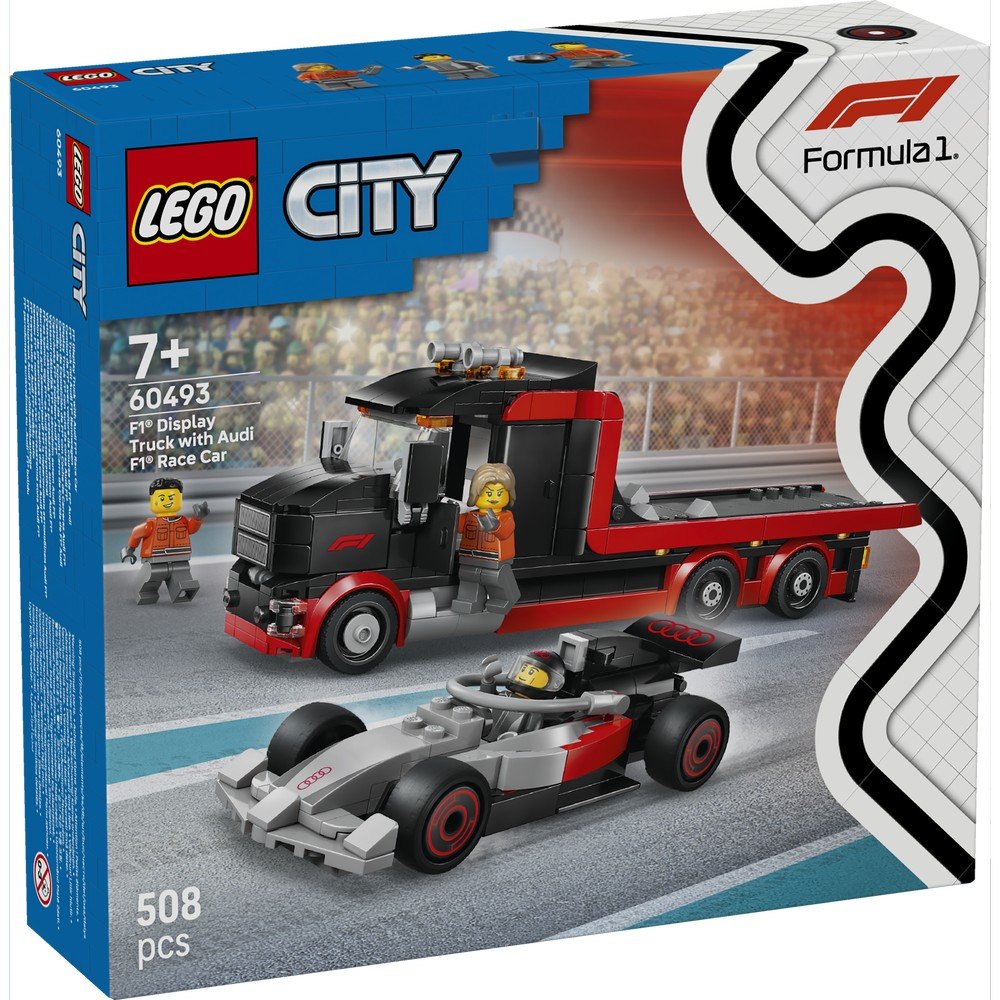 Lego Camion de Exposición de F1 con Coche de Carreras Audi Lego City