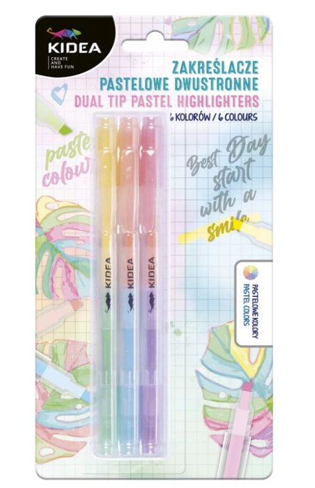 Set 3 Marcadores Doble Punta 6 Colores Pastel | Kidea | Pack 12 Unidades Imagen principal del producto