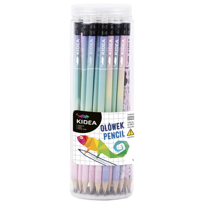Bote de 48 lápices grafito con goma pastel degradado Kidea Imagen principal del producto