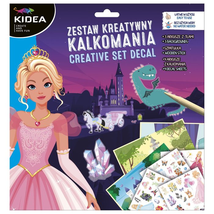 CALCOMANIA CREATIVA PRINCESAS KIDEA | KIDEA | ENVASE 24 UDS. UNIDAD | 5901130092550