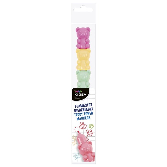 Marcadores con Forma de Oso Apilables Colores Pastel KIDEA Imagen principal del producto