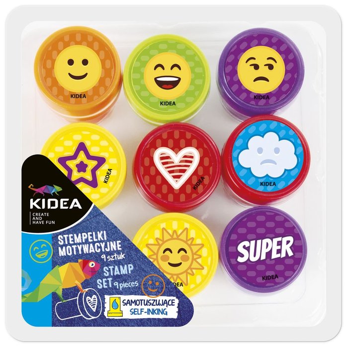 Set 9 Sellos Motivacionales Educativos Kidea Marca KIDEA