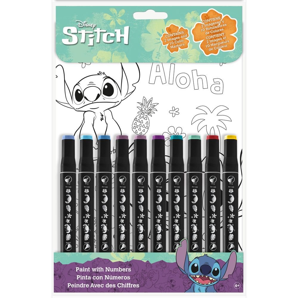 PINTA CON NUMEROS STITCH NUEVA EDICION | KIDS LICENSING | 1 UNIDAD | 5903235687211