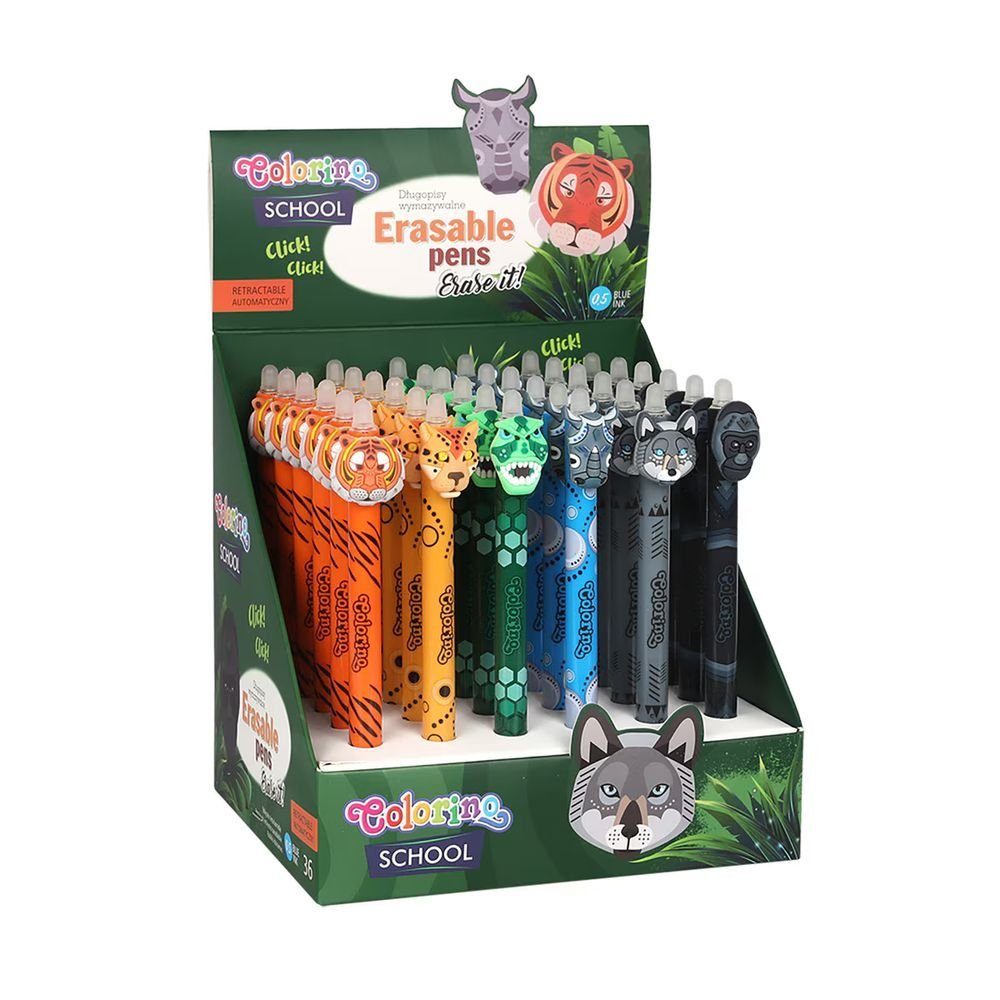 Expositor 36 Bolígrafos Tinta Borrables Wild Zone COOLPACK