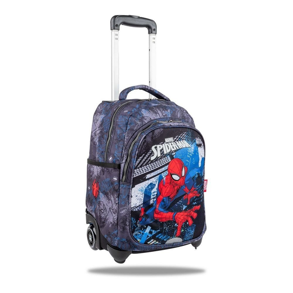 Mochila escolar con carro Jack Spiderman marca Coolpack