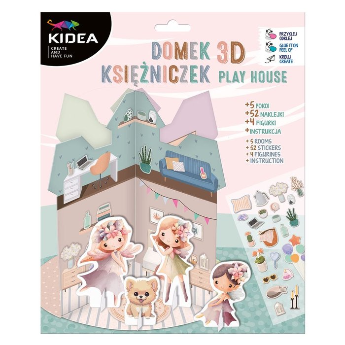 Set Casita Carton Montable con Personajes Colores Pastel Kidea