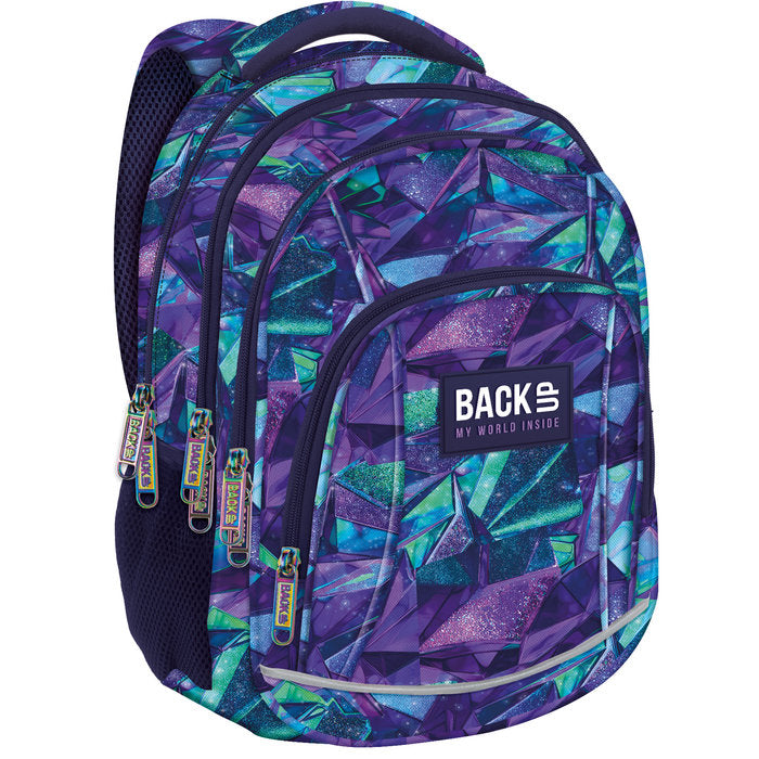 MOCHILA ESCOLAR TRIPLE BACK UP GEOMETRIC PURPLE | DERFORM Imagen principal del producto