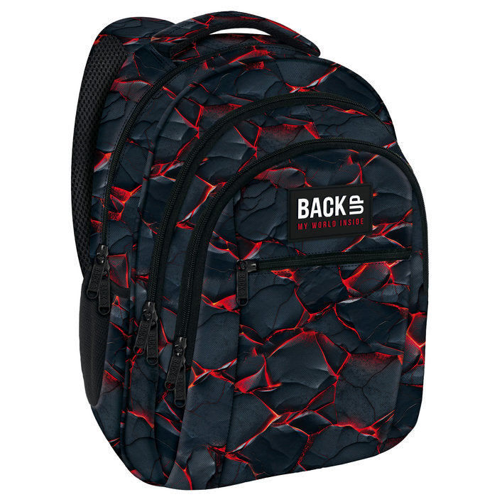 MOCHILA TRIPLE ESCOLAR BACK UP PIEDRAS VOLCANICAS | DERFORM