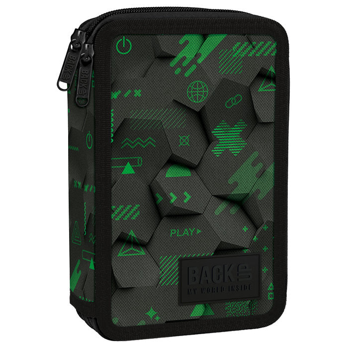 PLUMIER DOBLE CON RELLENO SIMBOLOS NEON | DERFORM Imagen principal del producto