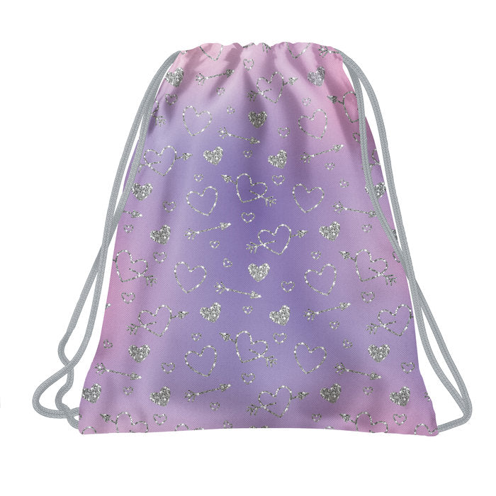 SACO DE CUERDAS CORAZONES Y FLECHAS PLATEADAS | DERFORM Imagen principal del producto
