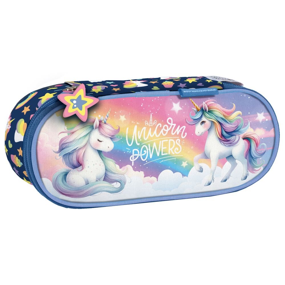 ESTUCHE OVALADO CON ORGANIZADOR UNICORNIO ARCOIRIS | DERFORM Imagen principal del producto