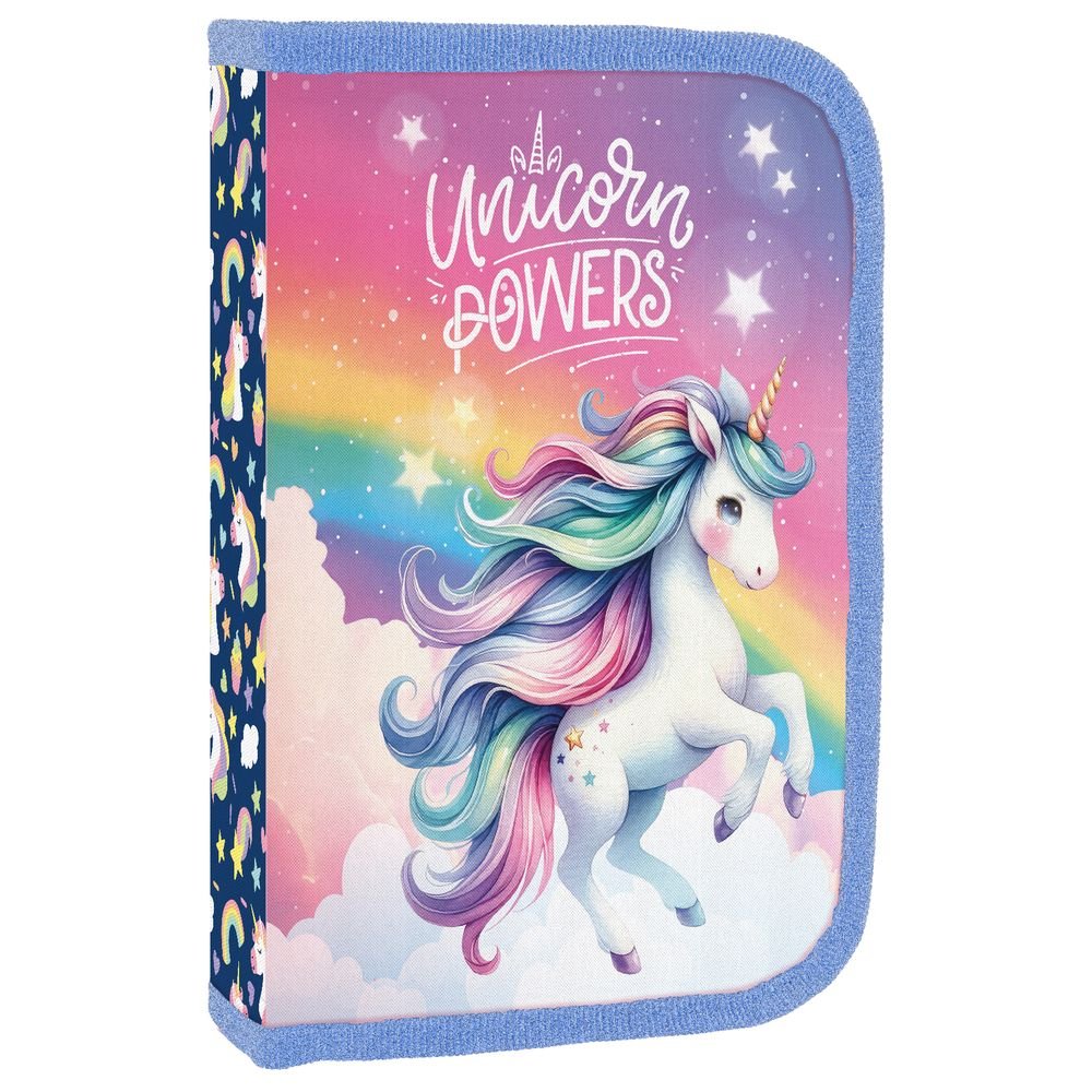 PLUMIER SIMPLE RELLENO CON ORGANIZADOR UNICORNIO ARCOIRIS | DERFORM Imagen principal del producto